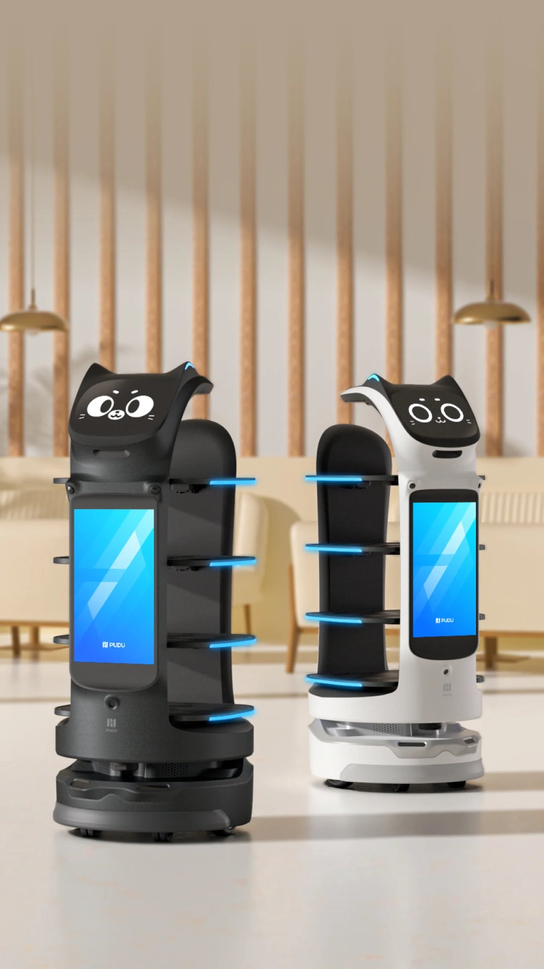 BellaBot Pro hai phiên bản màu đen và trắng